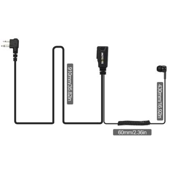 Preview: EEM006 In-Ear-Ohrhörer-Ohrhörer Spiralkabel PTT-Mikrofon 1-adrig Motorola 2-polig